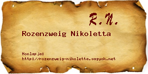 Rozenzweig Nikoletta névjegykártya