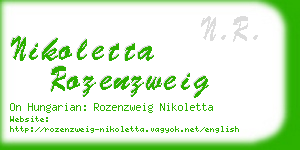 nikoletta rozenzweig business card